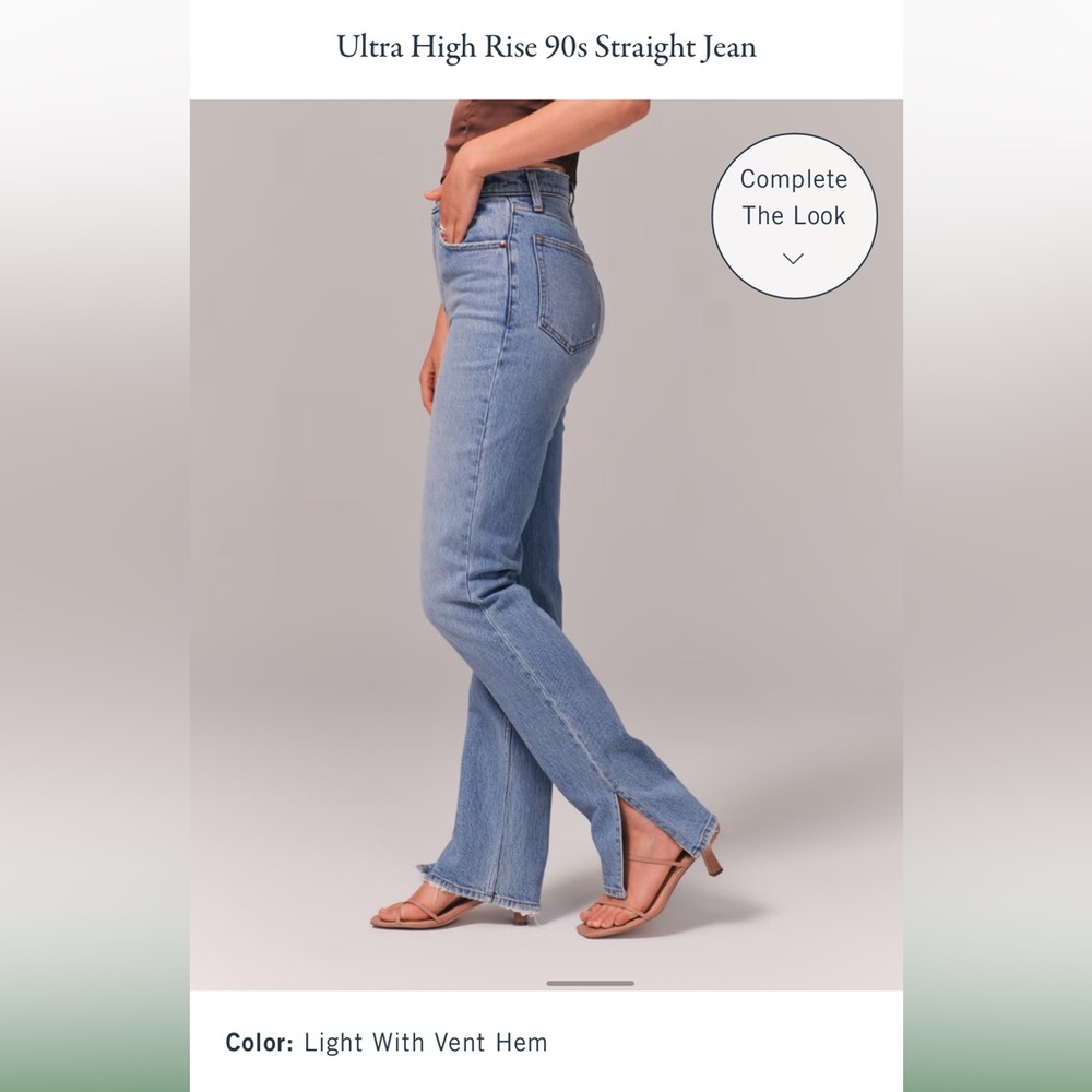 Abercrombie Curve Love Vent Hem Jeans 33 Long